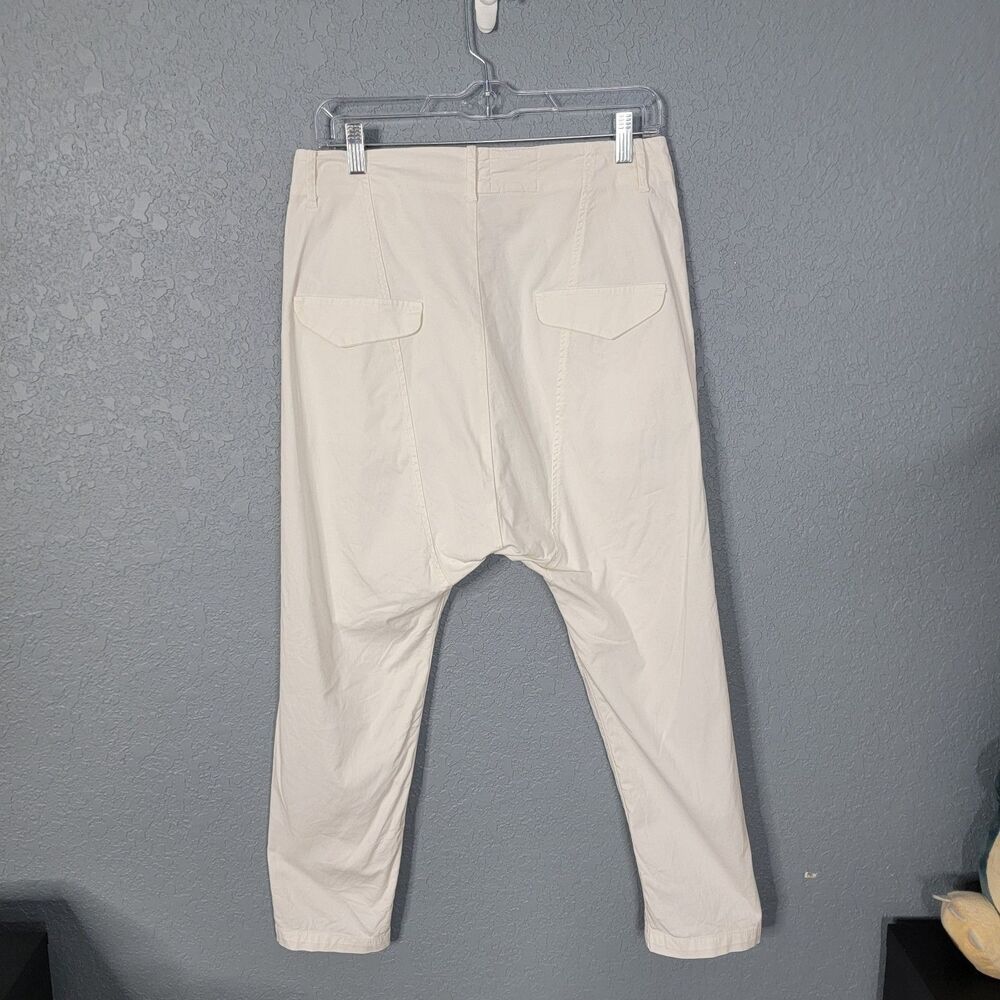 Nili Lotan Paris Pant in Eggshell Drop Crotch Cotton Twill Size 2 Edgy USA Work - Picture 6 of 17